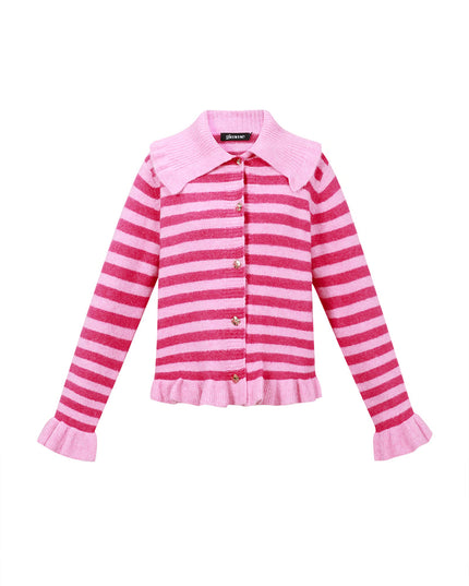 Polyester fiber (polyester) Knit cardigan Stripes Casual Fall/Winter  Clothes