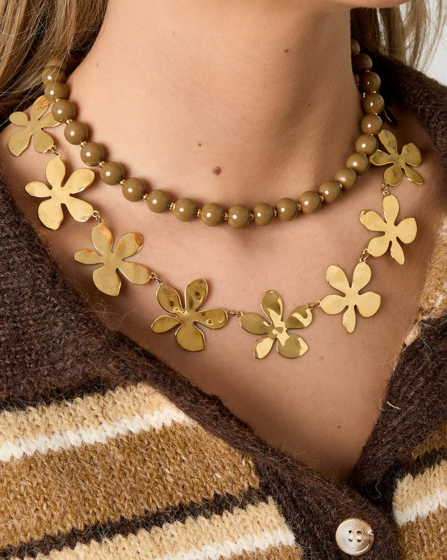 Stainless Steel Chain Necklaces Flower Casual Daily Simple Series Women's jewelry