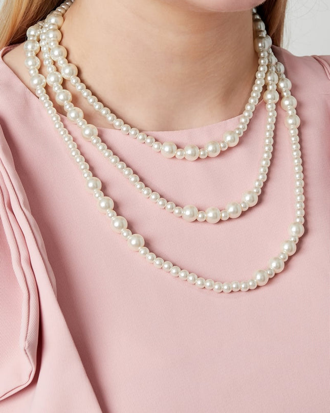 Kleine parels gelaagde ketting