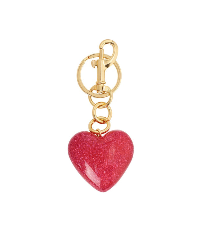 Glitter Heart Bag Charm
