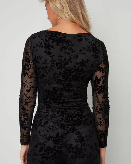 Polyester fiber (polyester) Long sleeve tops Floral print Sexy Fall/Winter  Clothes