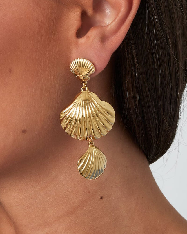 Trio schelp oorbellen