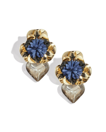 Oorbellen met ijzeren druppel, bloem, dagelijkse etnische serie, damessieraden