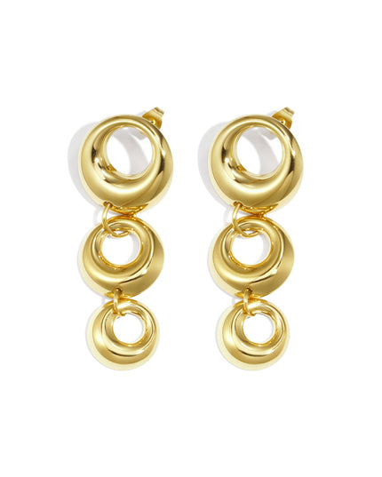 Oorbellen van roestvrij staal met hanger, cirkel, casual, dagelijks, eenvoudig, serie, damessieraden