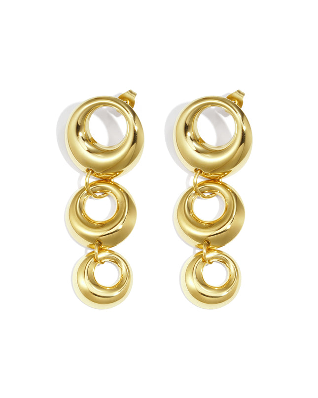 Oorbellen van roestvrij staal met hanger, cirkel, casual, dagelijks, eenvoudig, serie, damessieraden