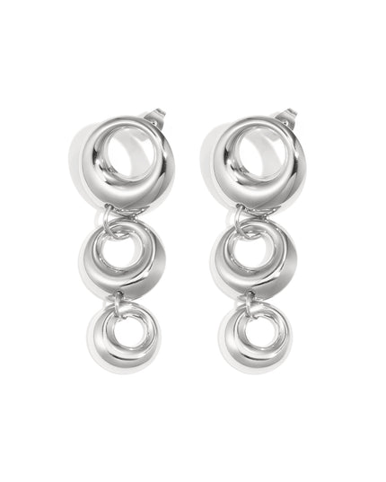 Oorbellen van roestvrij staal met hanger, cirkel, casual, dagelijks, eenvoudig, serie, damessieraden