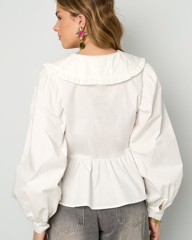 Katoenen blouses en overhemden Effen casual lente/zomerkleding