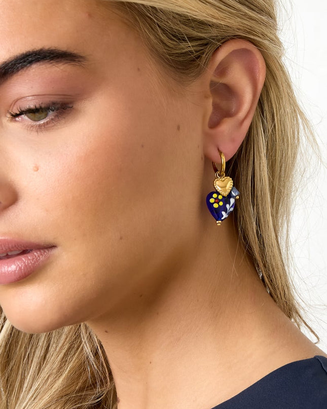 Oorbellen van roestvrij staal met hartjes, casual, dagelijks, eenvoudig, serie, damessieraden