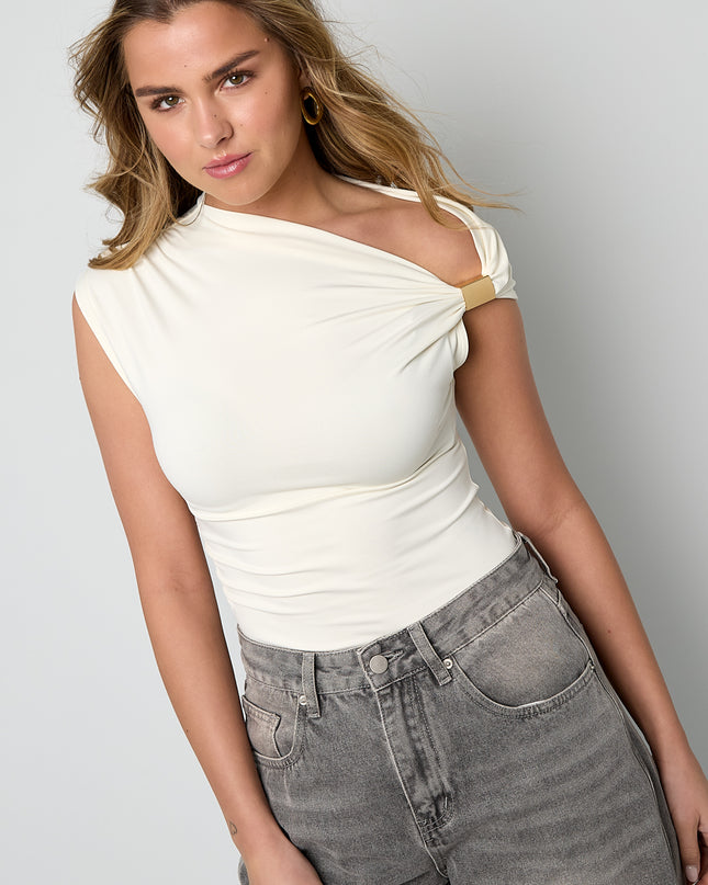 Off-shoulder top goud