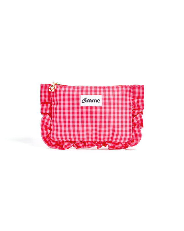 Make-up tasjes met ruitjespatroon van zoet polyester, ideaal voor dagelijks gebruik.