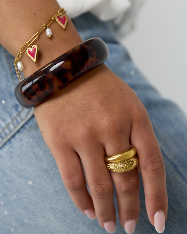 Dubbele ring met structuur