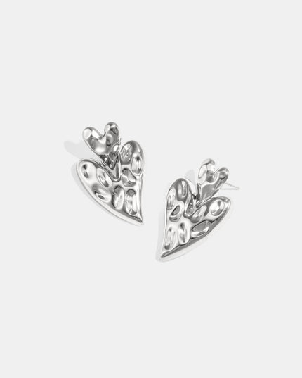 Roestvrijstalen oorbellen met hartvormige hanger, casual en eenvoudig, voor dagelijks gebruik, dames sieraden