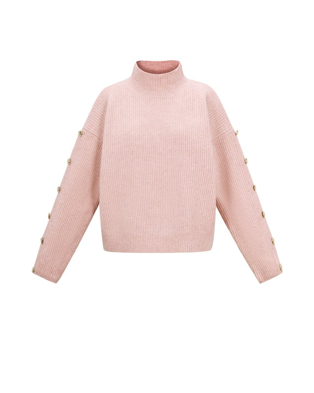 Trui met knopen op de mouwen