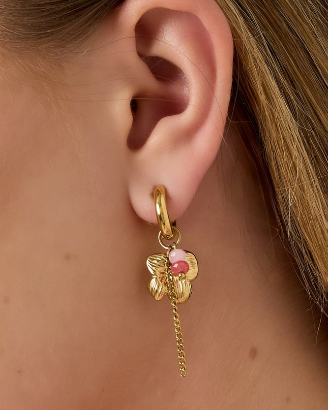 Oorbellen van roestvrij staal met bloemenmotief, casual, dagelijks, eenvoudig, serie, damessieraden