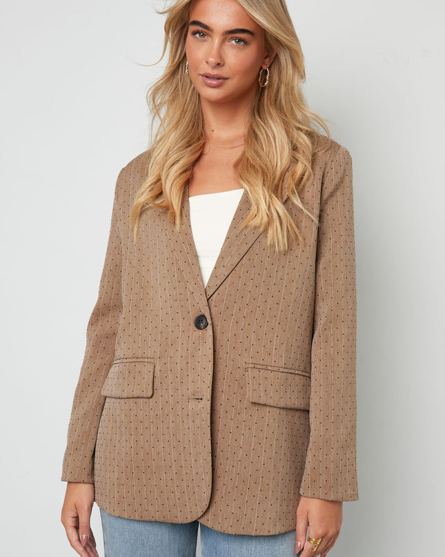 Rhinestone Striped Blazer