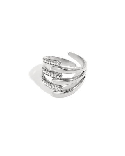 Stainless Steel Statement Rings lines Casual Daily Simple Series Women's jewelry