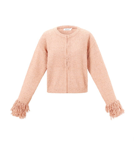 Cardigan with fringe sleeves