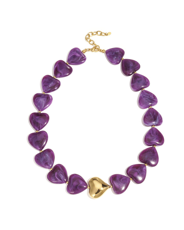 Acryl kralen kettingen hart retro dagelijkse klassieke serie dames sieraden