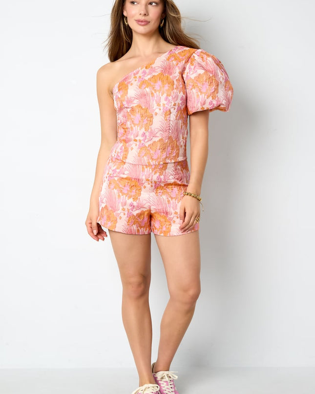 Tops met korte mouwen Bloemenprint Elegant Lente/Zomer