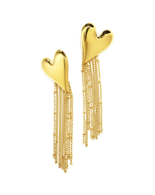 Oorbellen van roestvrij staal met hartjes, casual, dagelijks, eenvoudig, serie, damessieraden