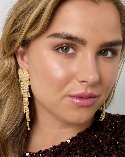 Koperen oorbellen met hanger, geometrisch, elegant, kerst, luxe serie, damessieraden