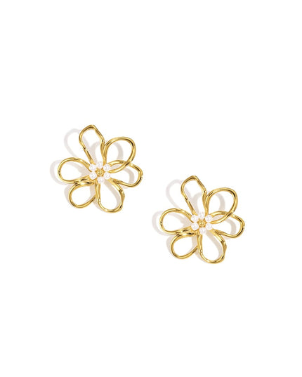 Stainless Steel Stud Earrings Flower Casual Daily Simple Series Women's jewelry