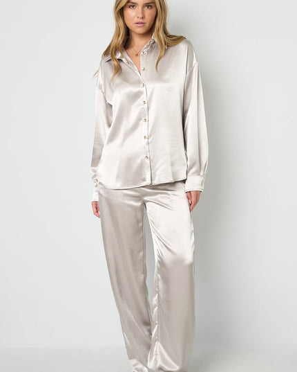 Blouse met zijden look