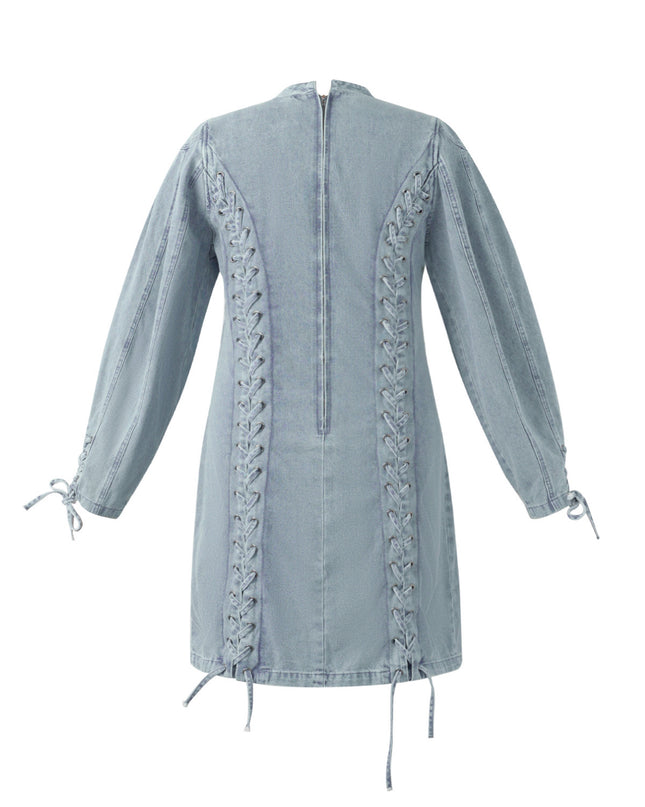 Denim laces dress