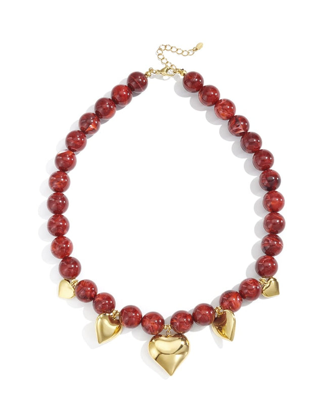 Acrylic Beaded Necklaces Heart Casual Daily Ethnic Series Women's jewelry