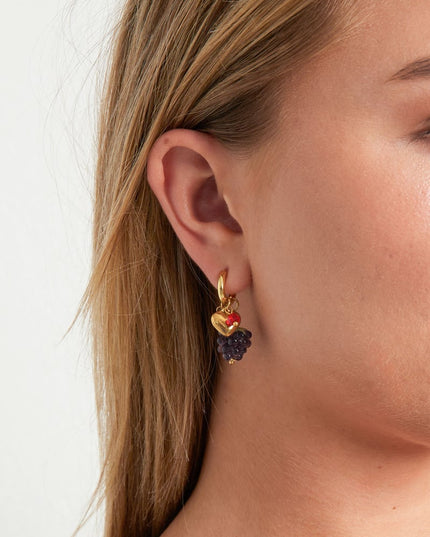 Oorbellen met druppelvorm van roestvrij staal, fruit, Daily Daily Simple Series, damessieraden