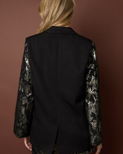 Feestelijke blazer jacquardmouwen