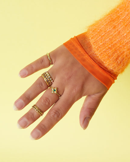Minimalistische ring met steentjes