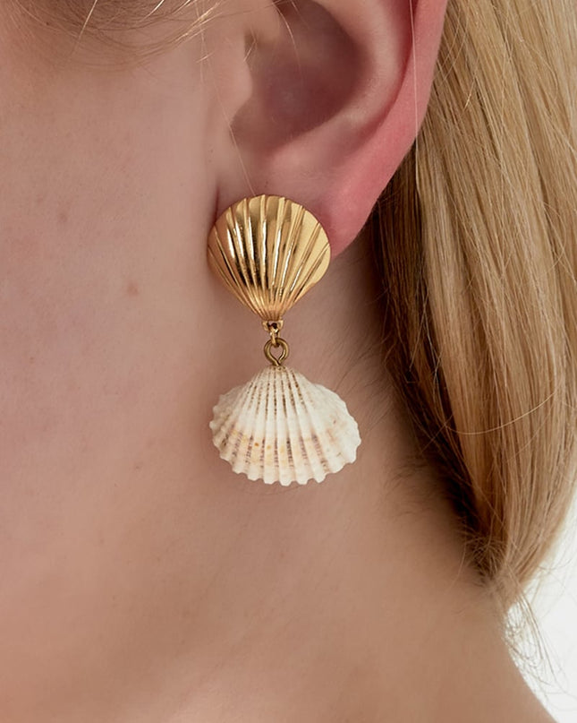 Schelp en zee oorbel