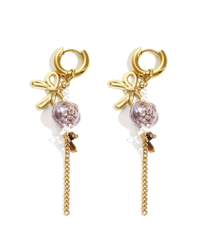 Oorbellen van roestvrij staal met bloemenmotief, casual, dagelijks, eenvoudig, serie, damessieraden