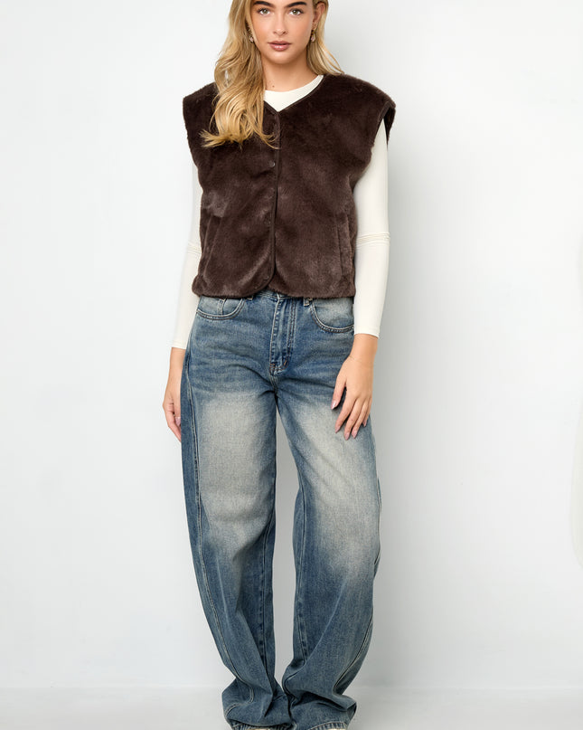 Polyestervezel (polyester) Vesten Effen herfst/winterkleding