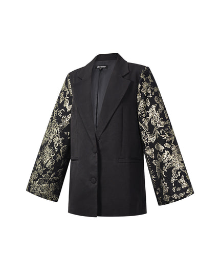 Feestelijke blazer jacquardmouwen