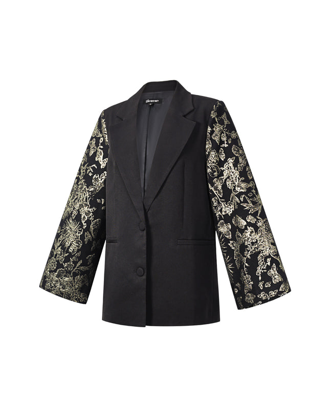 Feestelijke blazer jacquardmouwen