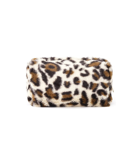 Soft leopard makeup bag