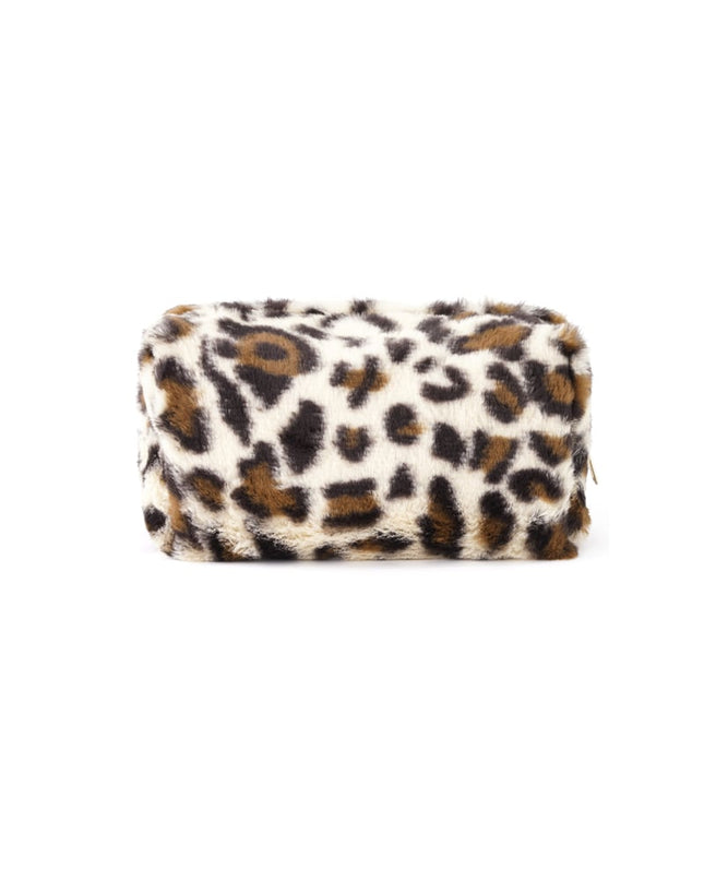 Soft leopard makeup bag