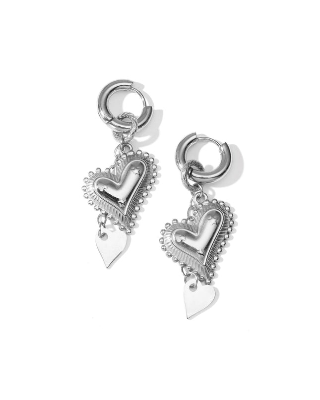 Oorbellen met druppel van roestvrij staal, hart, casual, dagelijks, eenvoudig, serie, damessieraden