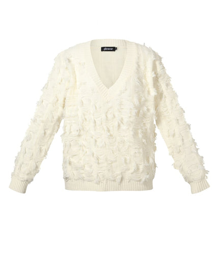V-hals Fluffy Knit