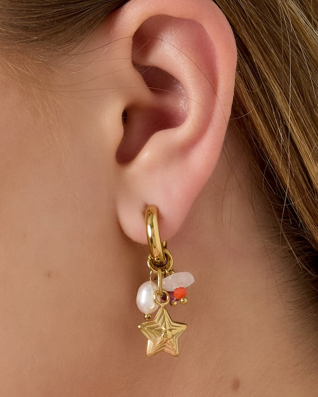 Oorbellen met druppelvorm van roestvrij staal, ster, casual, dagelijks, eenvoudig, serie, damessieraden