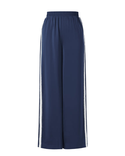 Sportieve broek met satijnen look