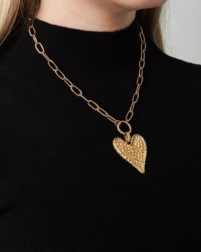 Dikke hartvormige lange ketting