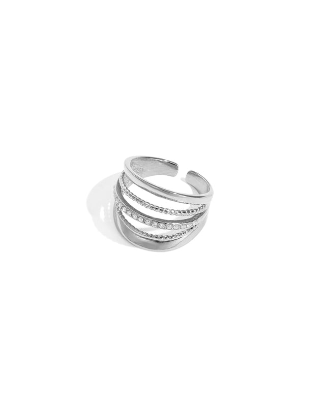 Stainless Steel Statement Rings lines Casual Daily Simple Series Women's jewelry
