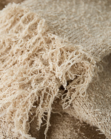 Cardigan with fringe sleeves