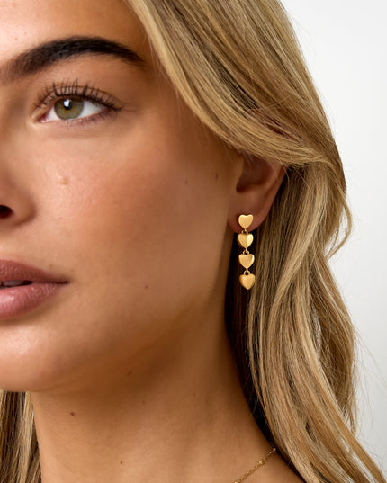 Oorbellen van roestvrij staal met hartjes, casual, dagelijks, eenvoudig, serie, damessieraden