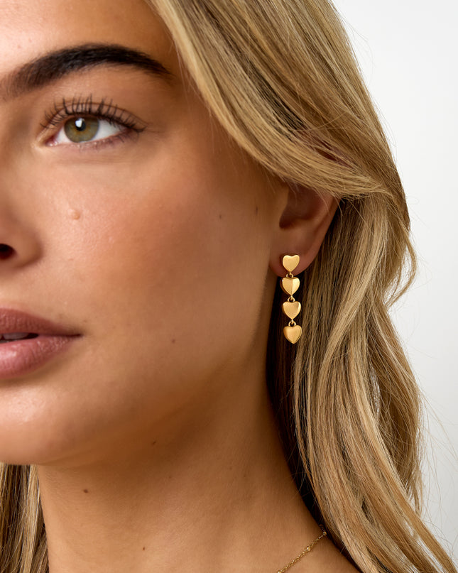 Oorbellen van roestvrij staal met hartjes, casual, dagelijks, eenvoudig, serie, damessieraden