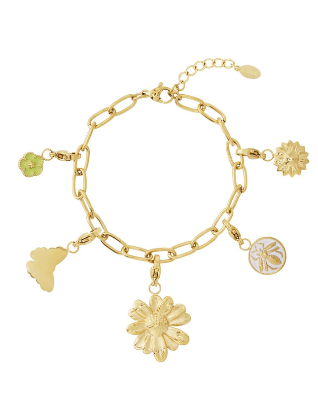 Gedetailleerde DIY-bloemarmband