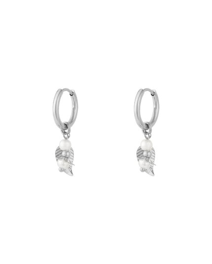 oorbellen blad met parels